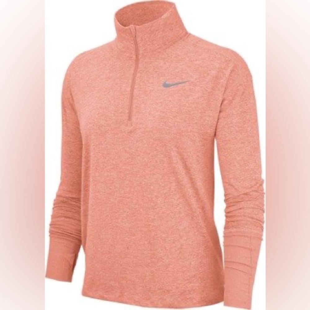 Nike Heathered Orange Quarter-Zip Pullover